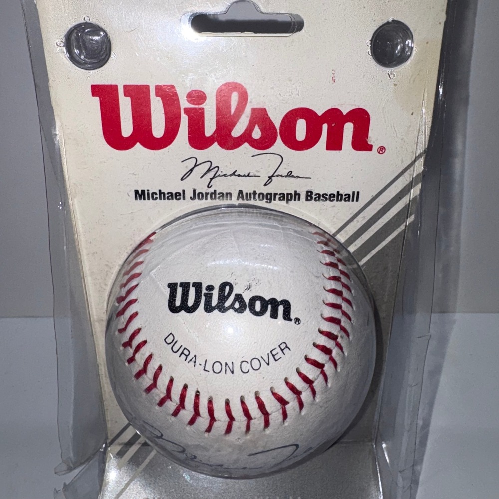 Vintage Wilson Michael Jordan Autograph Print Baseball White